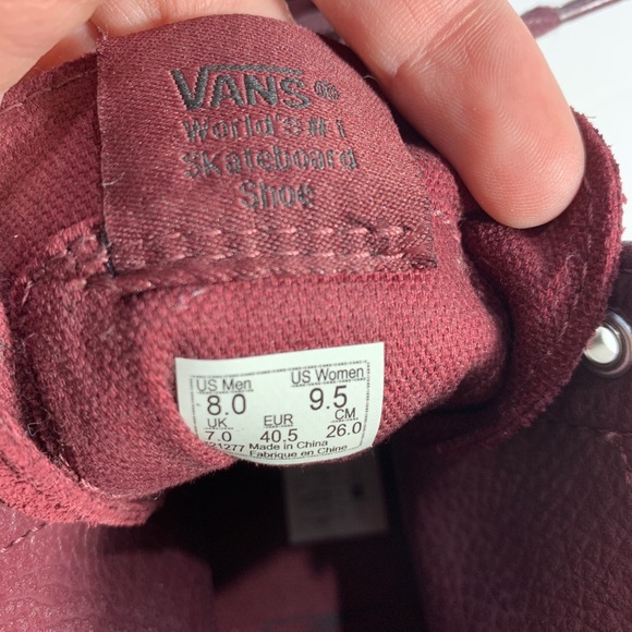 Maroon vans skate shoes with tassels hi top suede - Picture 5 of 8